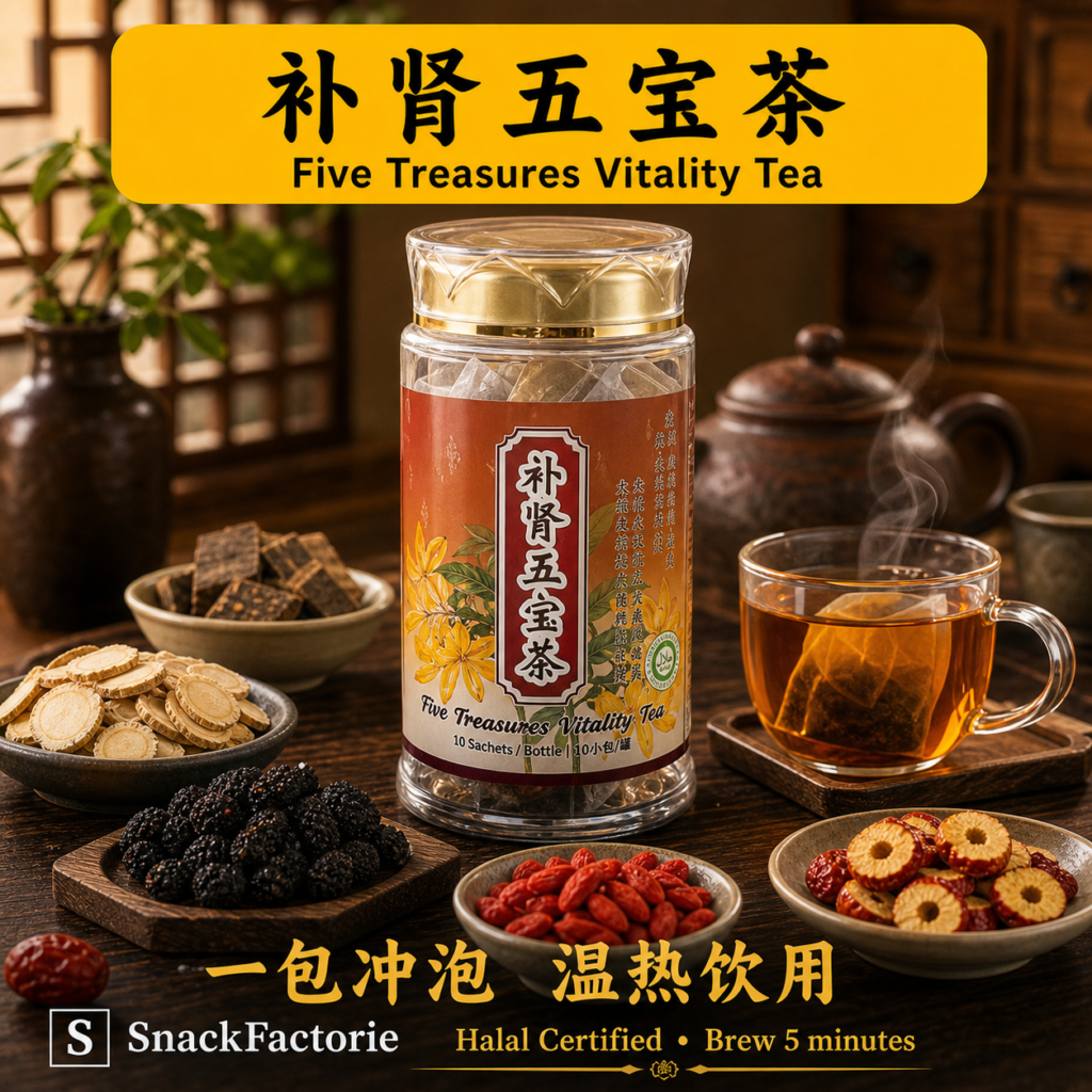 「Halal」 补肾五宝茶 Five Treasures Vitality Tea (10 Sachets/bottle) 10小包/罐