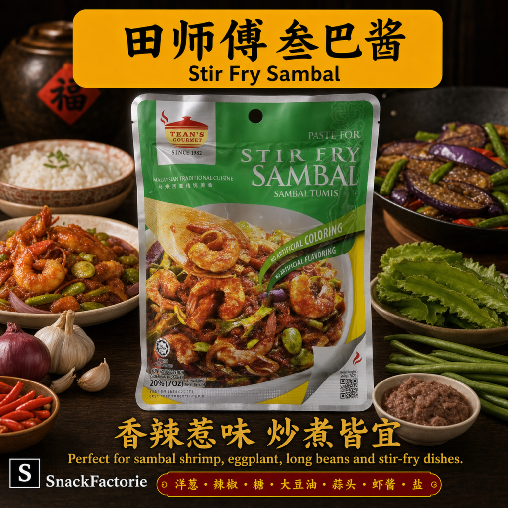 田师傅 参巴酱 Tean's Gourmet Spicy Sauce for Stir Fry(200g)