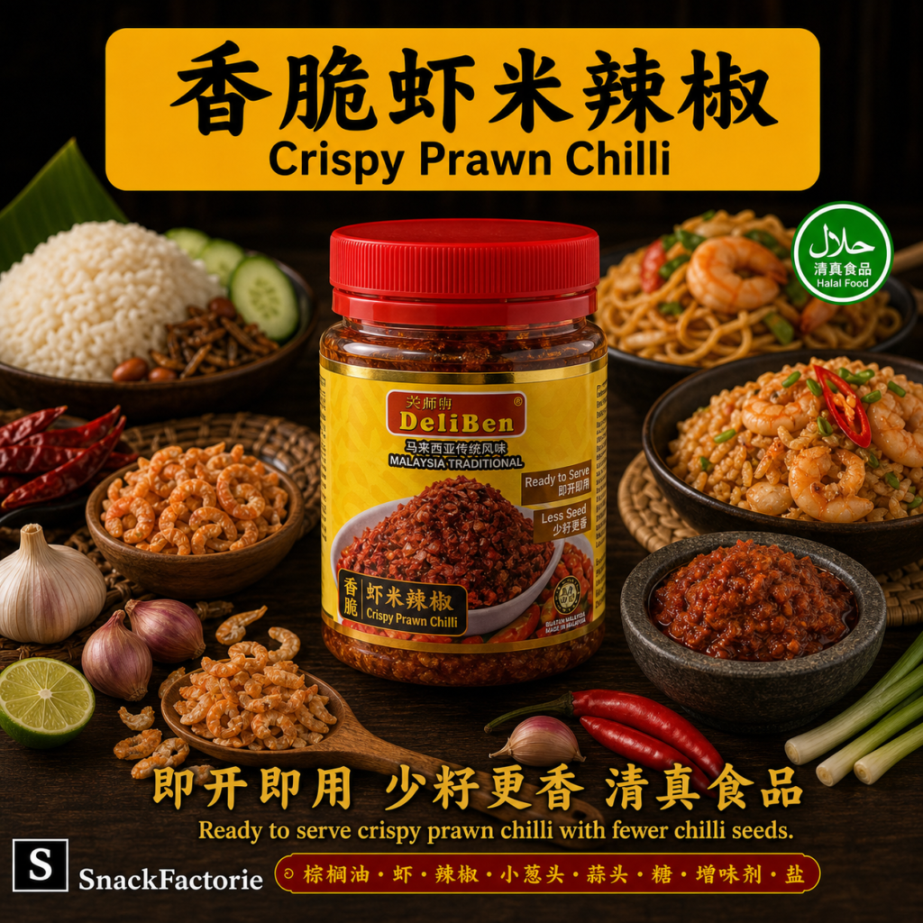 关师傅 香脆虾米辣椒 Deliben Malaysia Traditional Crispy Prawn Chilli (240g)