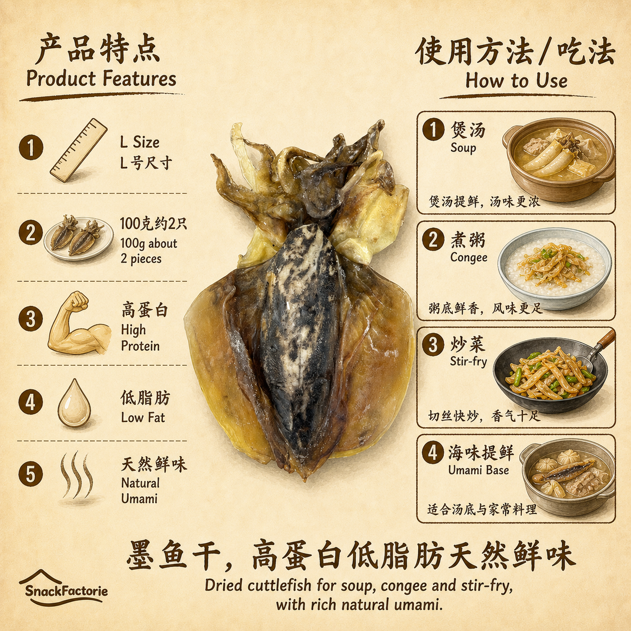 墨鱼干 L size Dried Cuttlefish - Image 3