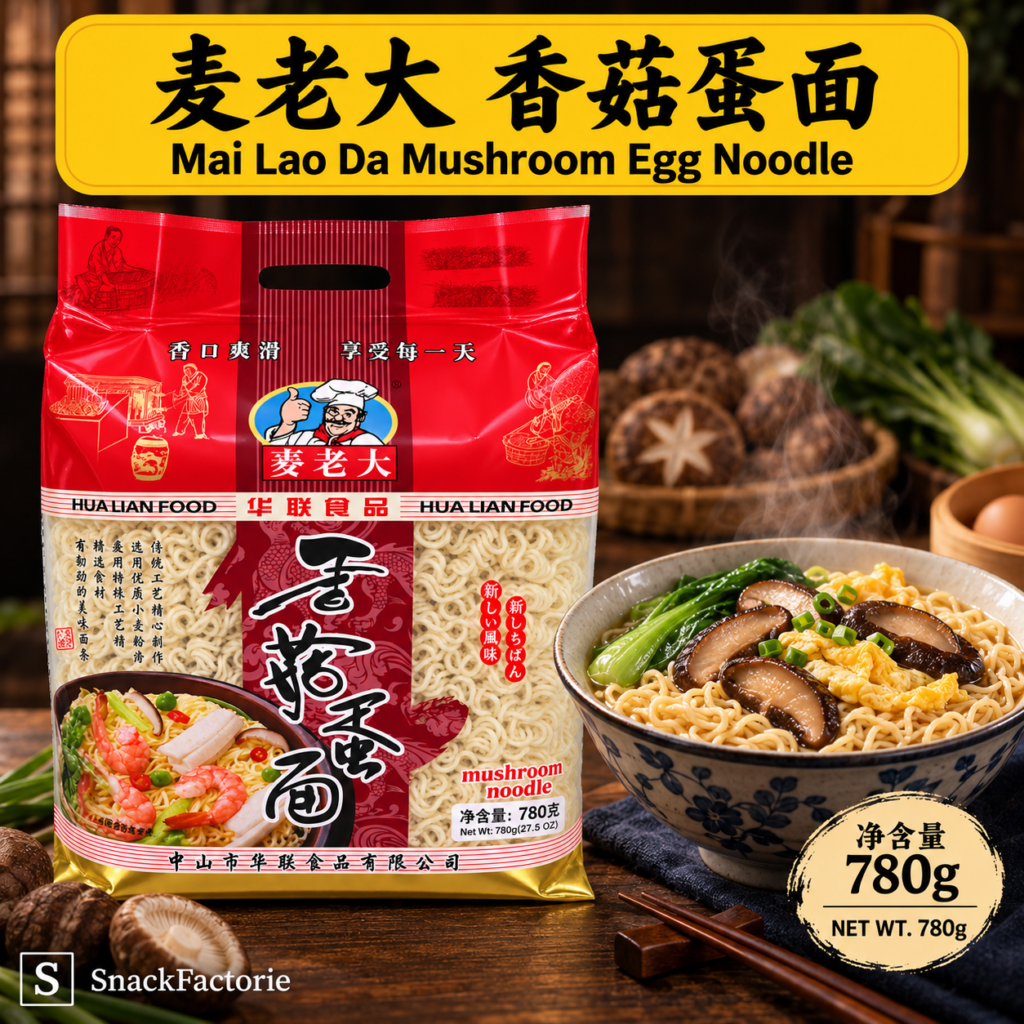 麦老大 香菇蛋面 Mai Lao Da Mushroom Egg Noodle (780g)