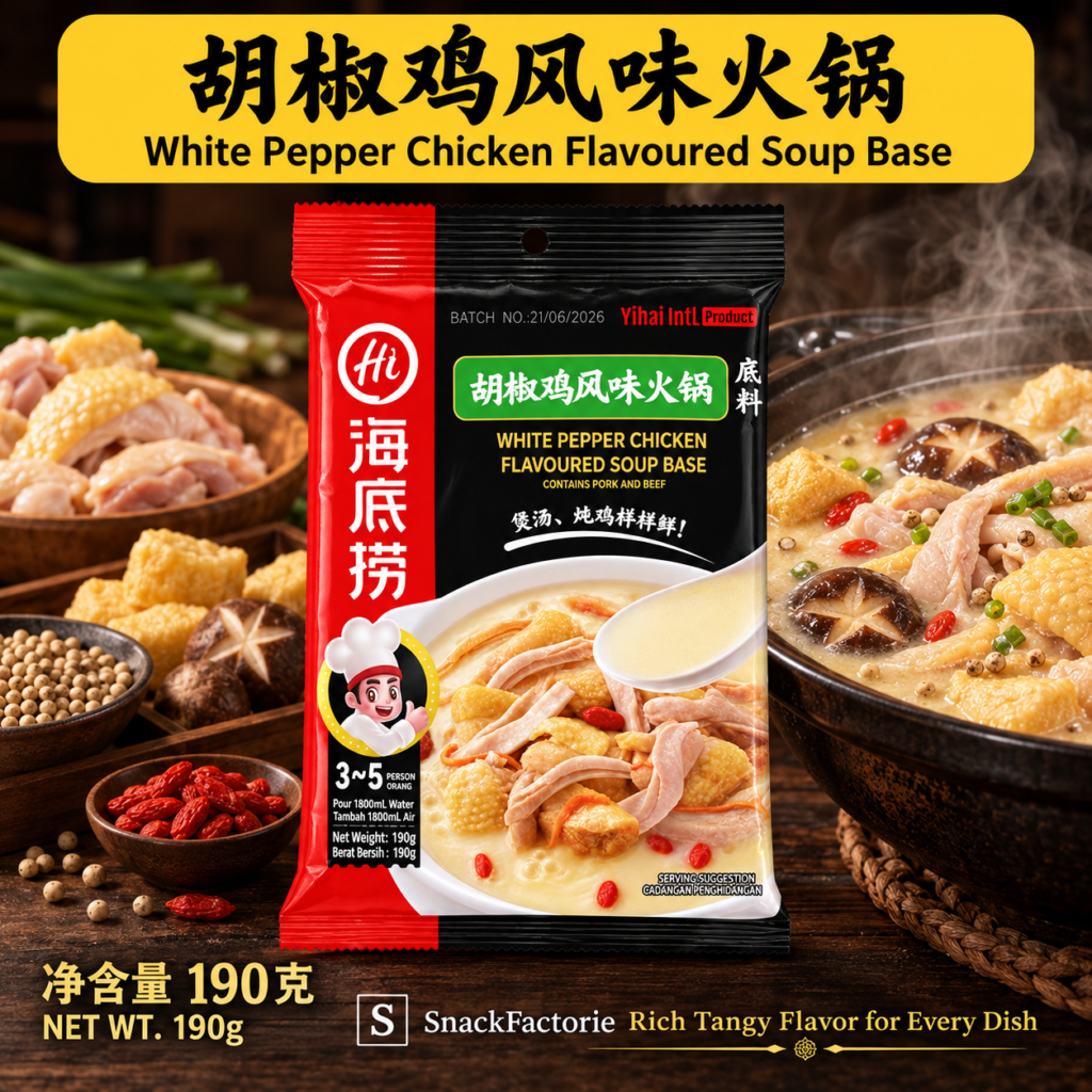 海底捞 胡椒鸡风味火锅 White Pepper Chicken Flavoured Soup Base (190g)
