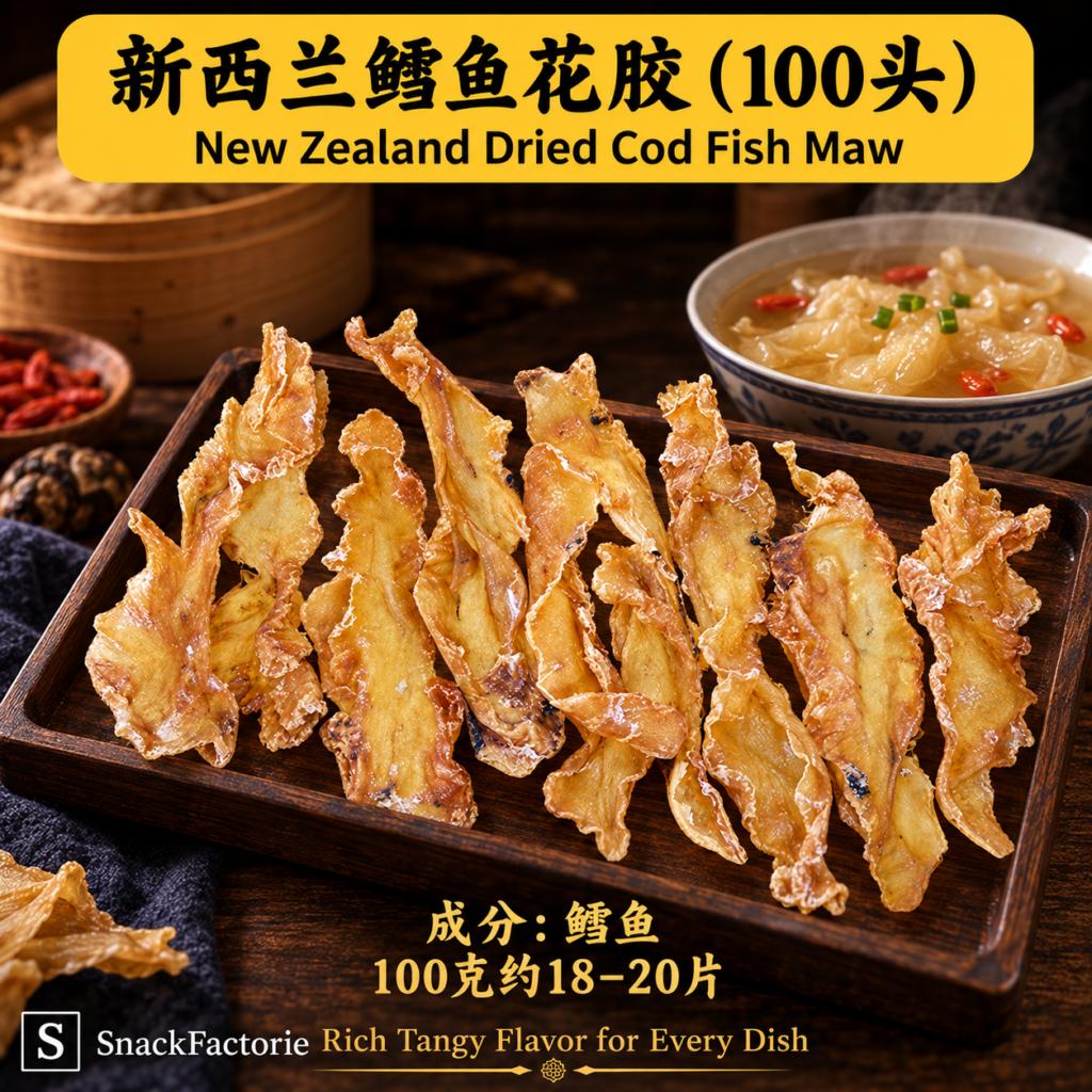 新西兰鳕鱼花胶(100头)New Zealand Dried Cod Fish Maw