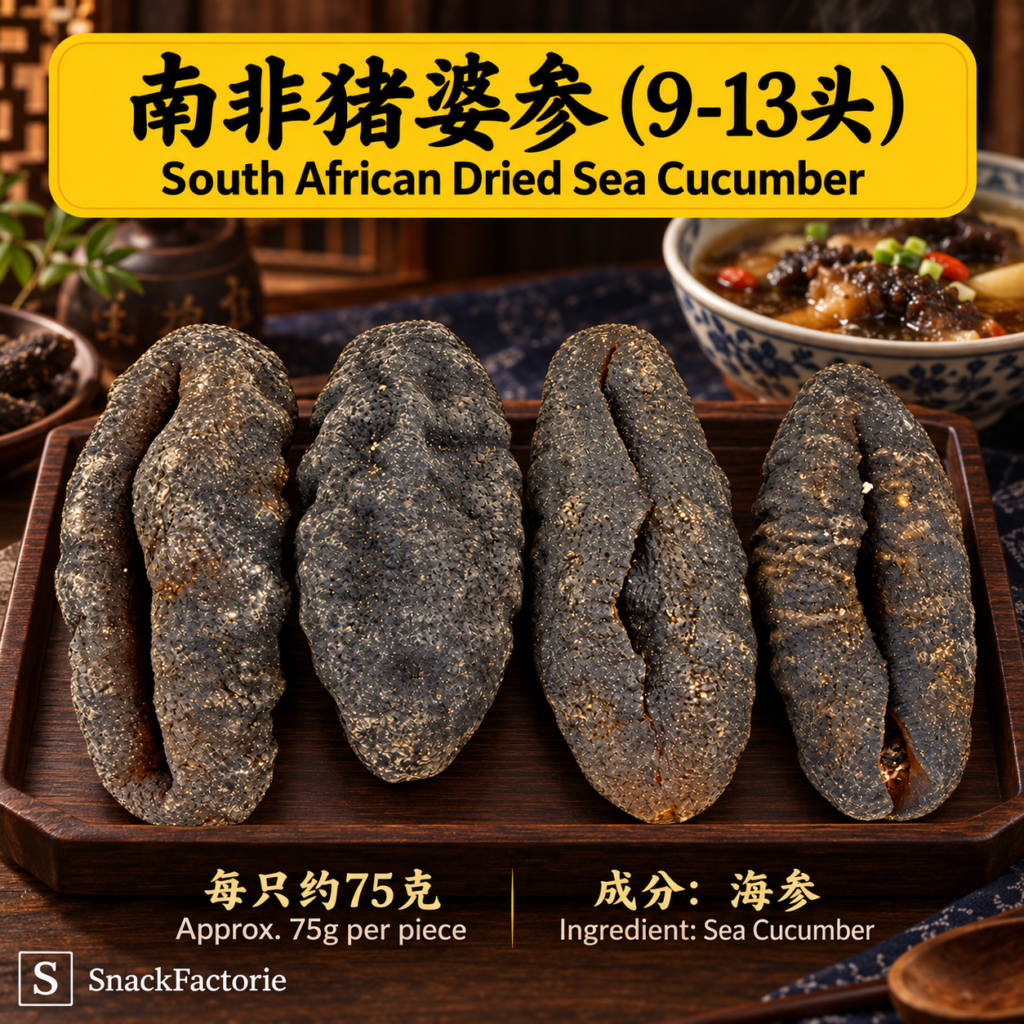 南非猪婆参(9-13头) South African Dried Sea Cucumber (75g+-)